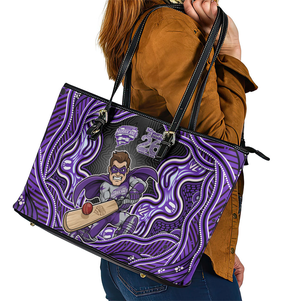 Hobart Hurricanes NAIDOC Week 2026 Leather Tote Bag Aboriginal Indigenous - 50 Years of Deadly