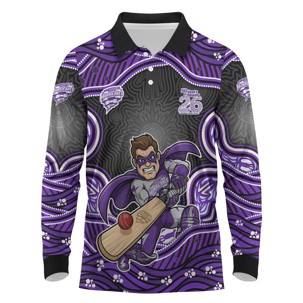Hobart Hurricanes NAIDOC Week 2026 Long Sleeve Polo Shirt Aboriginal Indigenous - 50 Years of Deadly
