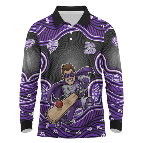 Hobart Hurricanes NAIDOC Week 2026 Long Sleeve Polo Shirt Aboriginal Indigenous - 50 Years of Deadly