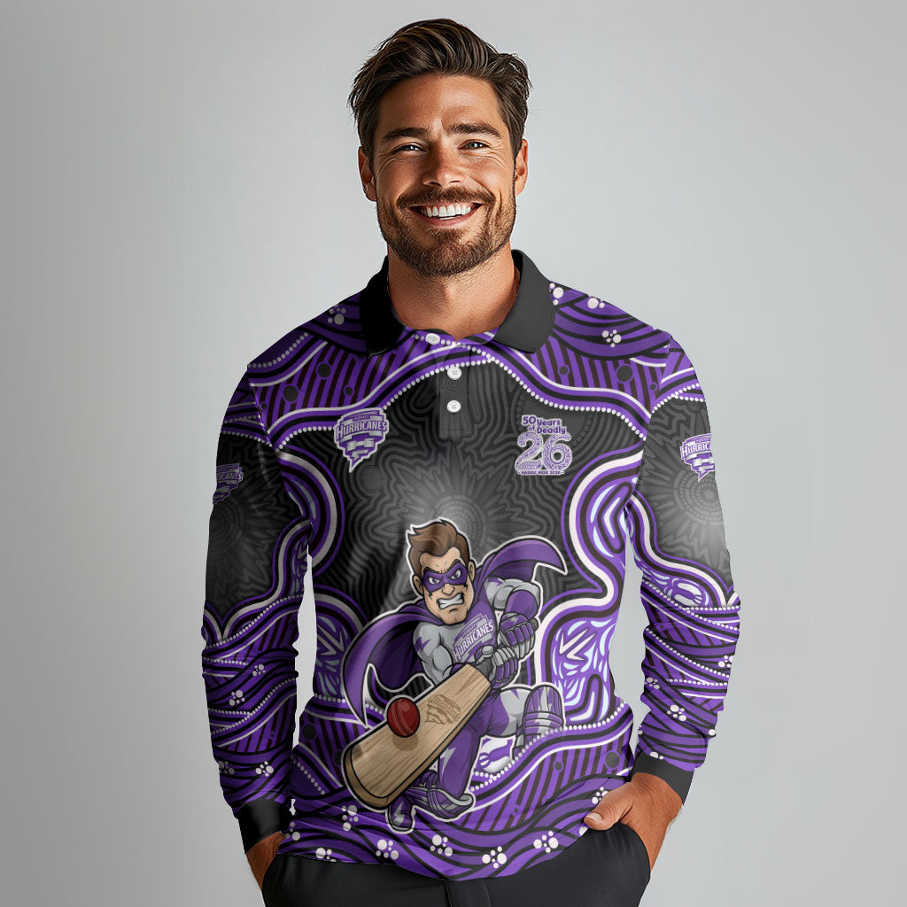 Hobart Hurricanes NAIDOC Week 2026 Long Sleeve Polo Shirt Aboriginal Indigenous - 50 Years of Deadly
