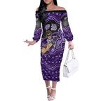 Hobart Hurricanes NAIDOC Week 2026 Off The Shoulder Long Sleeve Dress Aboriginal Indigenous - 50 Years of Deadly