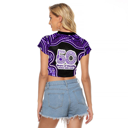 Hobart Hurricanes NAIDOC Week 2026 Raglan Cropped T Shirt Aboriginal Indigenous - 50 Years of Deadly