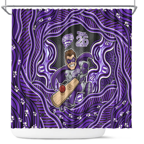 Hobart Hurricanes NAIDOC Week 2026 Shower Curtain Aboriginal Indigenous - 50 Years of Deadly