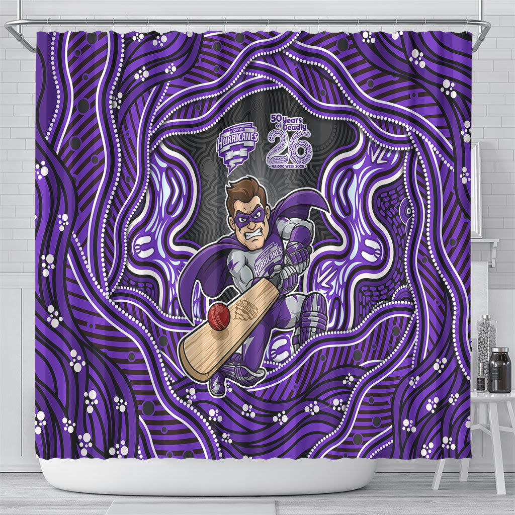 Hobart Hurricanes NAIDOC Week 2026 Shower Curtain Aboriginal Indigenous - 50 Years of Deadly