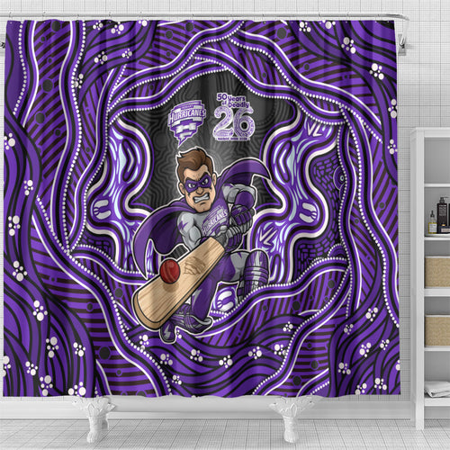 Hobart Hurricanes NAIDOC Week 2026 Shower Curtain Aboriginal Indigenous - 50 Years of Deadly