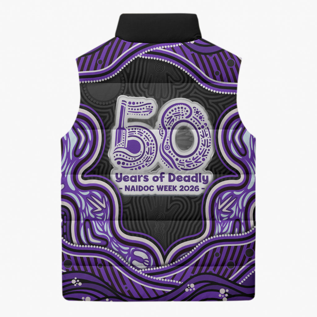 Hobart Hurricanes NAIDOC Week 2026 Sleeveless Puffer Jacket Aboriginal Indigenous - 50 Years of Deadly