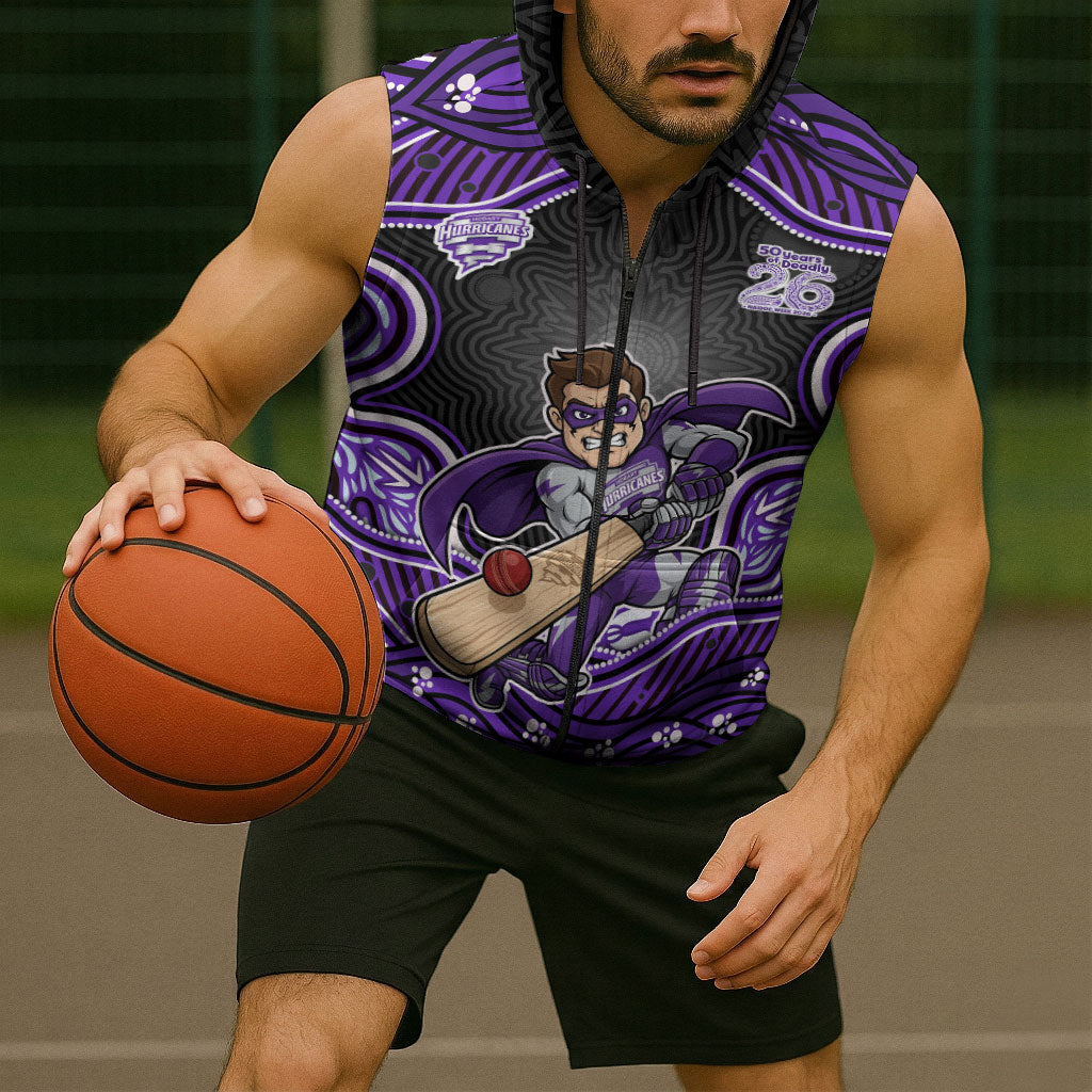 Hobart Hurricanes NAIDOC Week 2026 Sleeveless Zip Hoodie Aboriginal Indigenous - 50 Years of Deadly