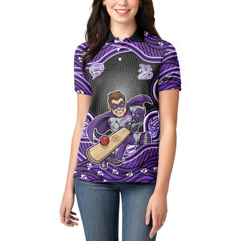 Hobart Hurricanes NAIDOC Week 2026 Women Polo Shirt Aboriginal Indigenous - 50 Years of Deadly