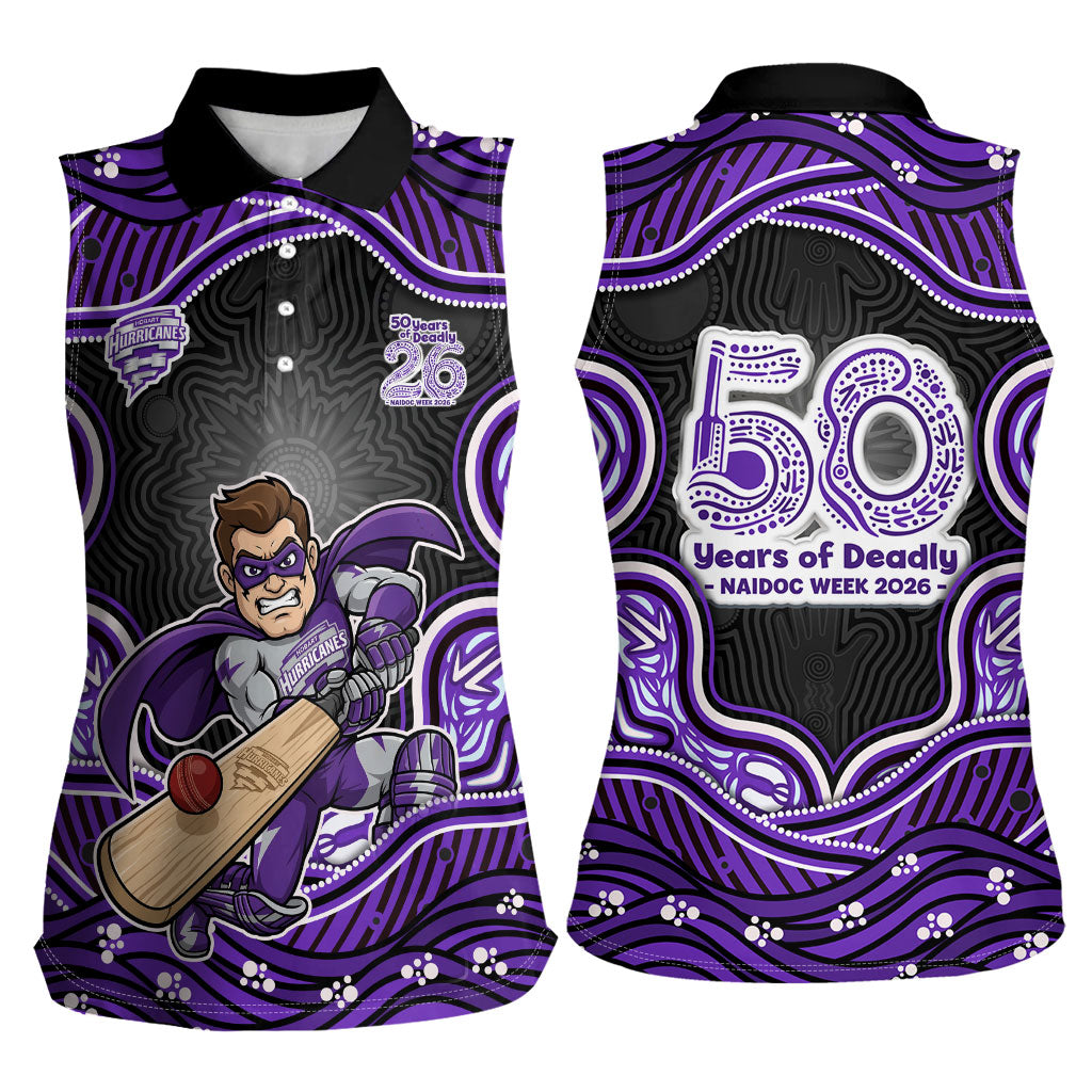 Hobart Hurricanes NAIDOC Week 2026 Women Sleeveless Polo Shirt Aboriginal Indigenous - 50 Years of Deadly