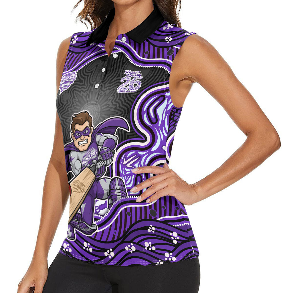 Hobart Hurricanes NAIDOC Week 2026 Women Sleeveless Polo Shirt Aboriginal Indigenous - 50 Years of Deadly