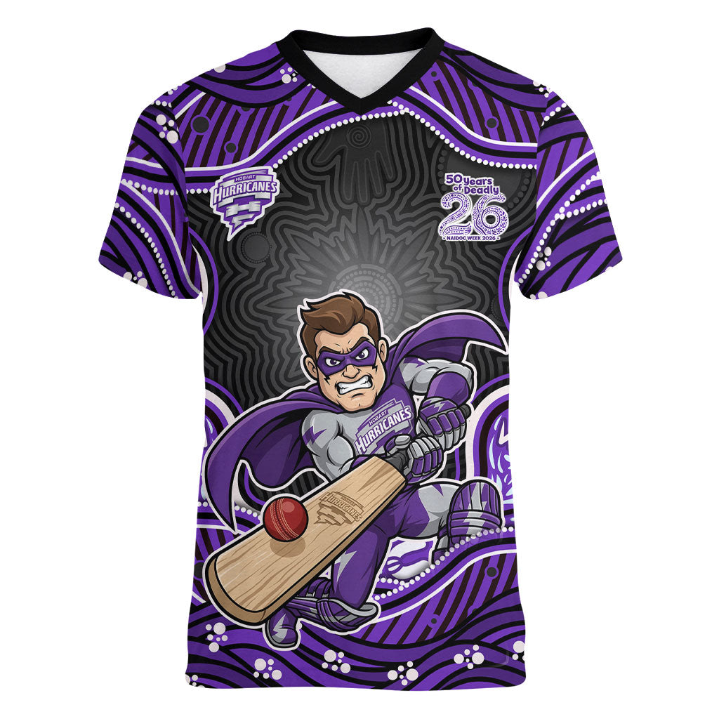 Hobart Hurricanes NAIDOC Week 2026 Women V-Neck T-Shirt Aboriginal Indigenous - 50 Years of Deadly