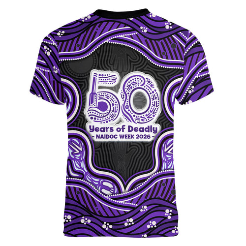 Hobart Hurricanes NAIDOC Week 2026 Women V-Neck T-Shirt Aboriginal Indigenous - 50 Years of Deadly