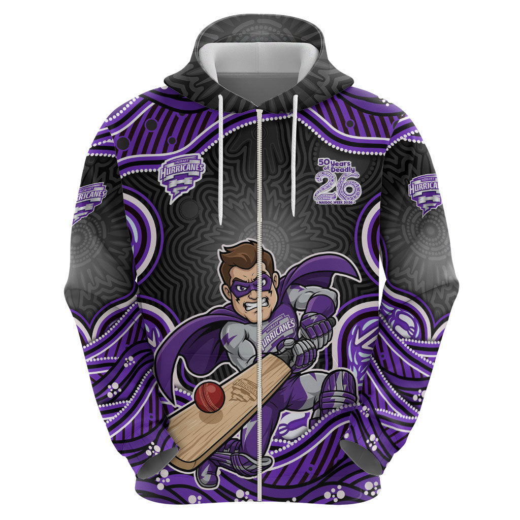 Hobart Hurricanes NAIDOC Week 2026 Zip Hoodie Aboriginal Indigenous - 50 Years of Deadly