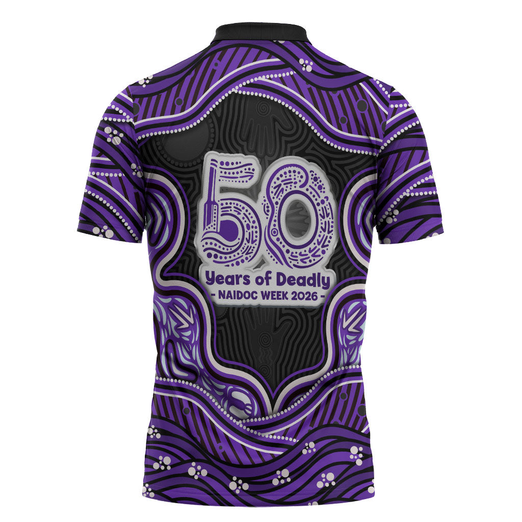 Hobart Hurricanes NAIDOC Week 2026 Zipper Polo Shirt Aboriginal Indigenous - 50 Years of Deadly