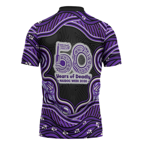 Hobart Hurricanes NAIDOC Week 2026 Zipper Polo Shirt Aboriginal Indigenous - 50 Years of Deadly