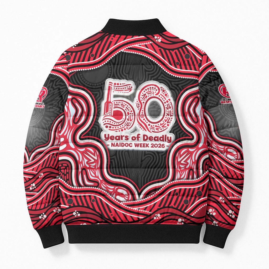 Melbourne Renegades NAIDOC Week 2026 Bomber Puffer Jacket Aboriginal Indigenous - 50 Years of Deadly