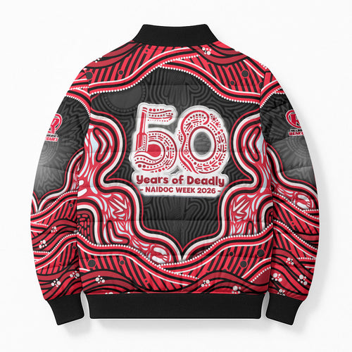 Melbourne Renegades NAIDOC Week 2026 Bomber Puffer Jacket Aboriginal Indigenous - 50 Years of Deadly