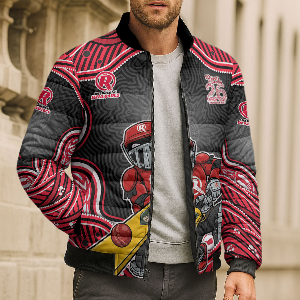 Melbourne Renegades NAIDOC Week 2026 Bomber Puffer Jacket Aboriginal Indigenous - 50 Years of Deadly
