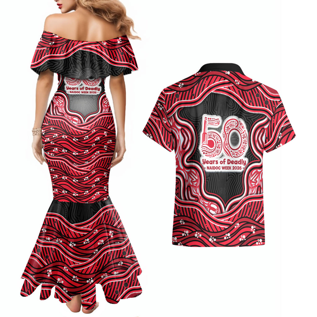 Melbourne Renegades NAIDOC Week 2026 Couples Matching Mermaid Dress and Hawaiian Shirt Aboriginal Indigenous - 50 Years of Deadly