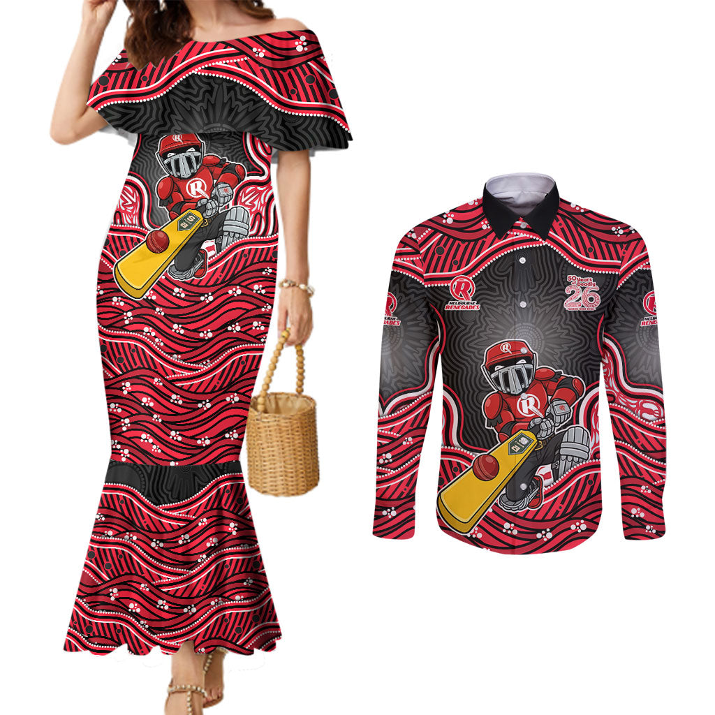 Melbourne Renegades NAIDOC Week 2026 Couples Matching Mermaid Dress and Long Sleeve Button Shirt Aboriginal Indigenous - 50 Years of Deadly