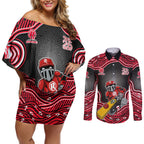 Melbourne Renegades NAIDOC Week 2026 Couples Matching Off Shoulder Short Dress and Long Sleeve Button Shirt Aboriginal Indigenous - 50 Years of Deadly