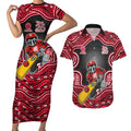 Melbourne Renegades NAIDOC Week 2026 Couples Matching Short Sleeve Bodycon Dress and Hawaiian Shirt Aboriginal Indigenous - 50 Years of Deadly