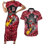 Melbourne Renegades NAIDOC Week 2026 Couples Matching Short Sleeve Bodycon Dress and Hawaiian Shirt Aboriginal Indigenous - 50 Years of Deadly