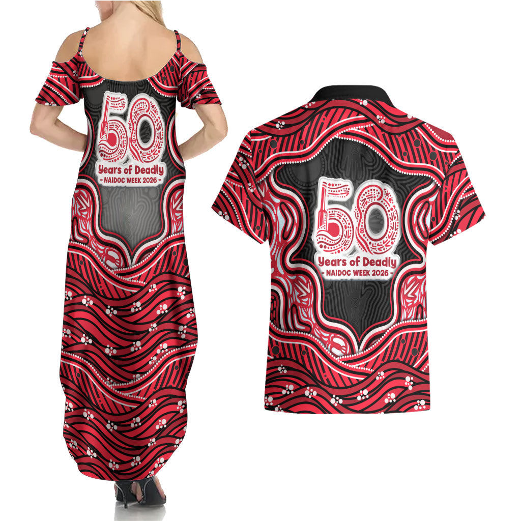 Melbourne Renegades NAIDOC Week 2026 Couples Matching Summer Maxi Dress and Hawaiian Shirt Aboriginal Indigenous - 50 Years of Deadly