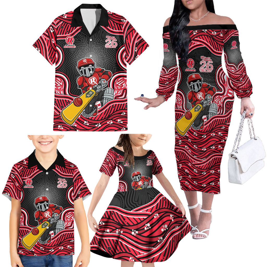 Melbourne Renegades NAIDOC Week 2026 Family Matching Off The Shoulder Long Sleeve Dress and Hawaiian Shirt Aboriginal Indigenous - 50 Years of Deadly