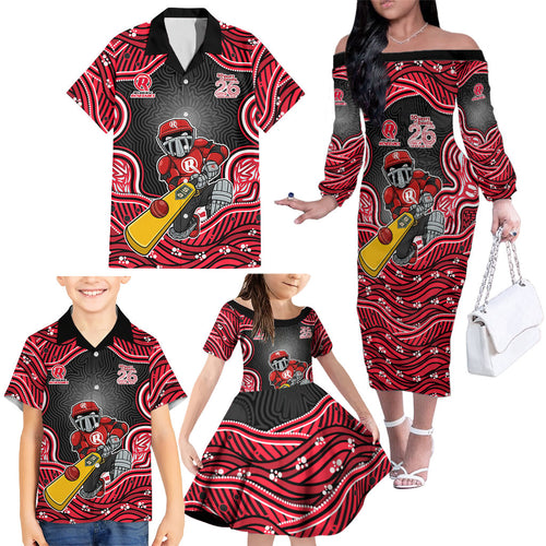 Melbourne Renegades NAIDOC Week 2026 Family Matching Off The Shoulder Long Sleeve Dress and Hawaiian Shirt Aboriginal Indigenous - 50 Years of Deadly