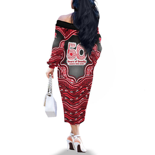 Melbourne Renegades NAIDOC Week 2026 Family Matching Off The Shoulder Long Sleeve Dress and Hawaiian Shirt Aboriginal Indigenous - 50 Years of Deadly