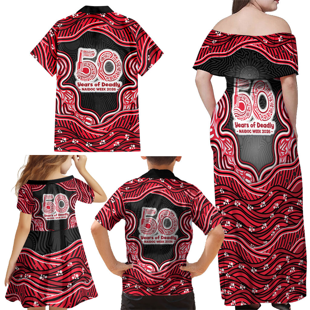 Melbourne Renegades NAIDOC Week 2026 Family Matching Off Shoulder Maxi Dress and Hawaiian Shirt Aboriginal Indigenous - 50 Years of Deadly