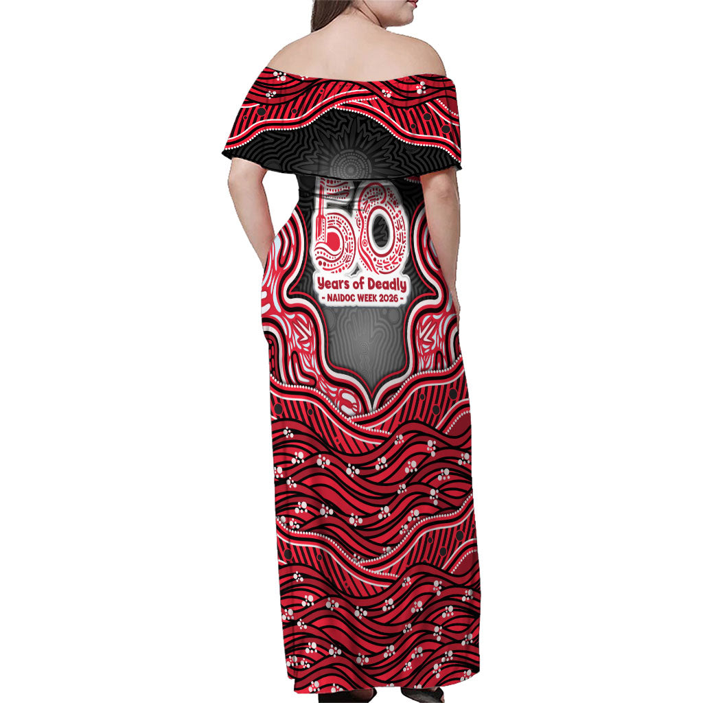 Melbourne Renegades NAIDOC Week 2026 Family Matching Off Shoulder Maxi Dress and Hawaiian Shirt Aboriginal Indigenous - 50 Years of Deadly