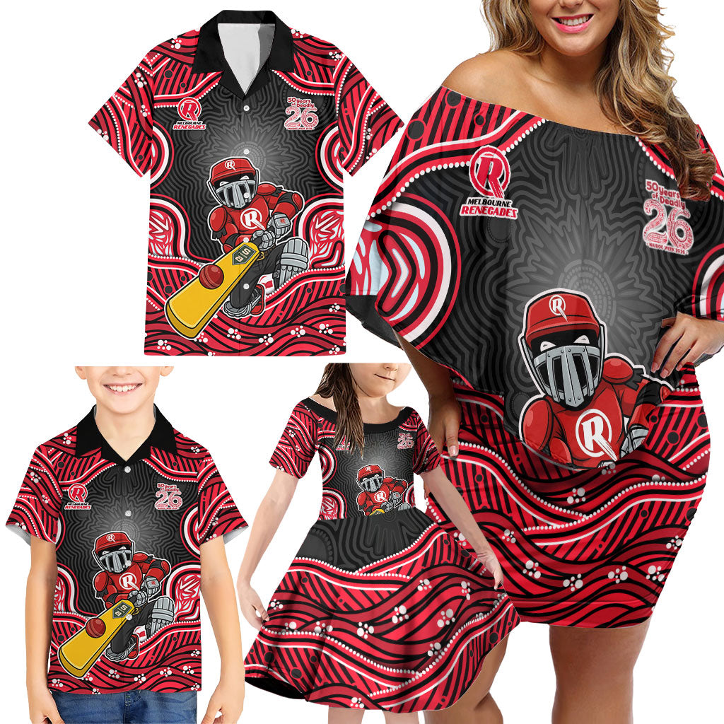 Melbourne Renegades NAIDOC Week 2026 Family Matching Off Shoulder Short Dress and Hawaiian Shirt Aboriginal Indigenous - 50 Years of Deadly