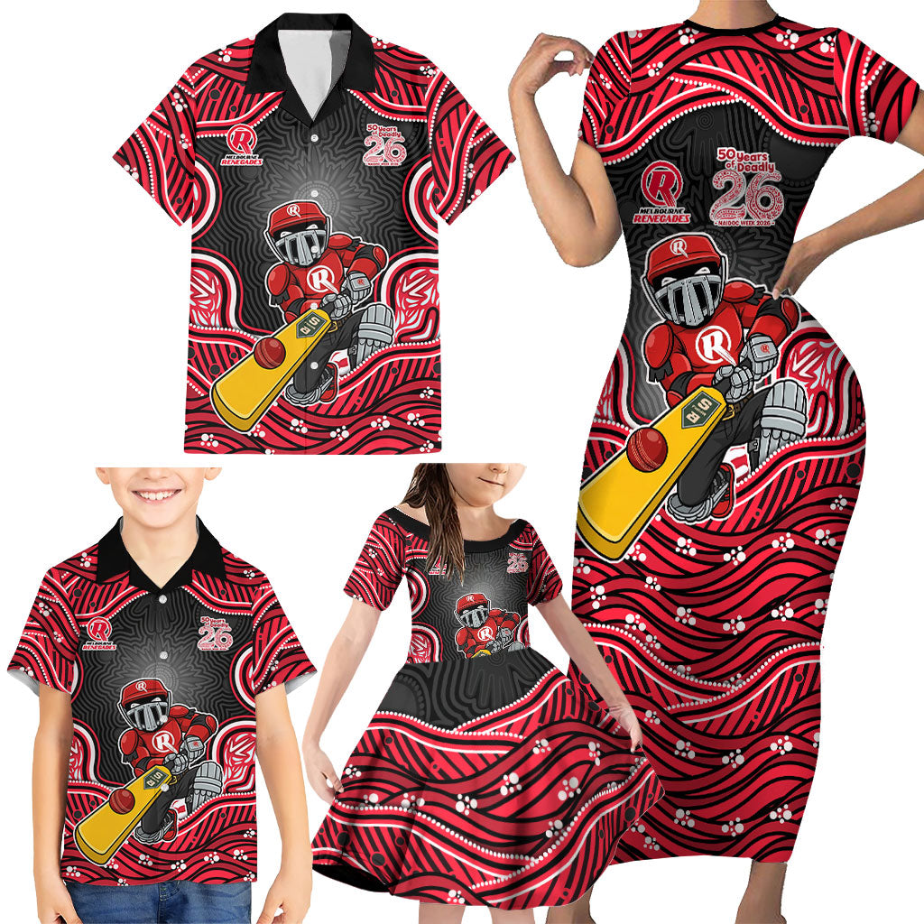Melbourne Renegades NAIDOC Week 2026 Family Matching Short Sleeve Bodycon Dress and Hawaiian Shirt Aboriginal Indigenous - 50 Years of Deadly