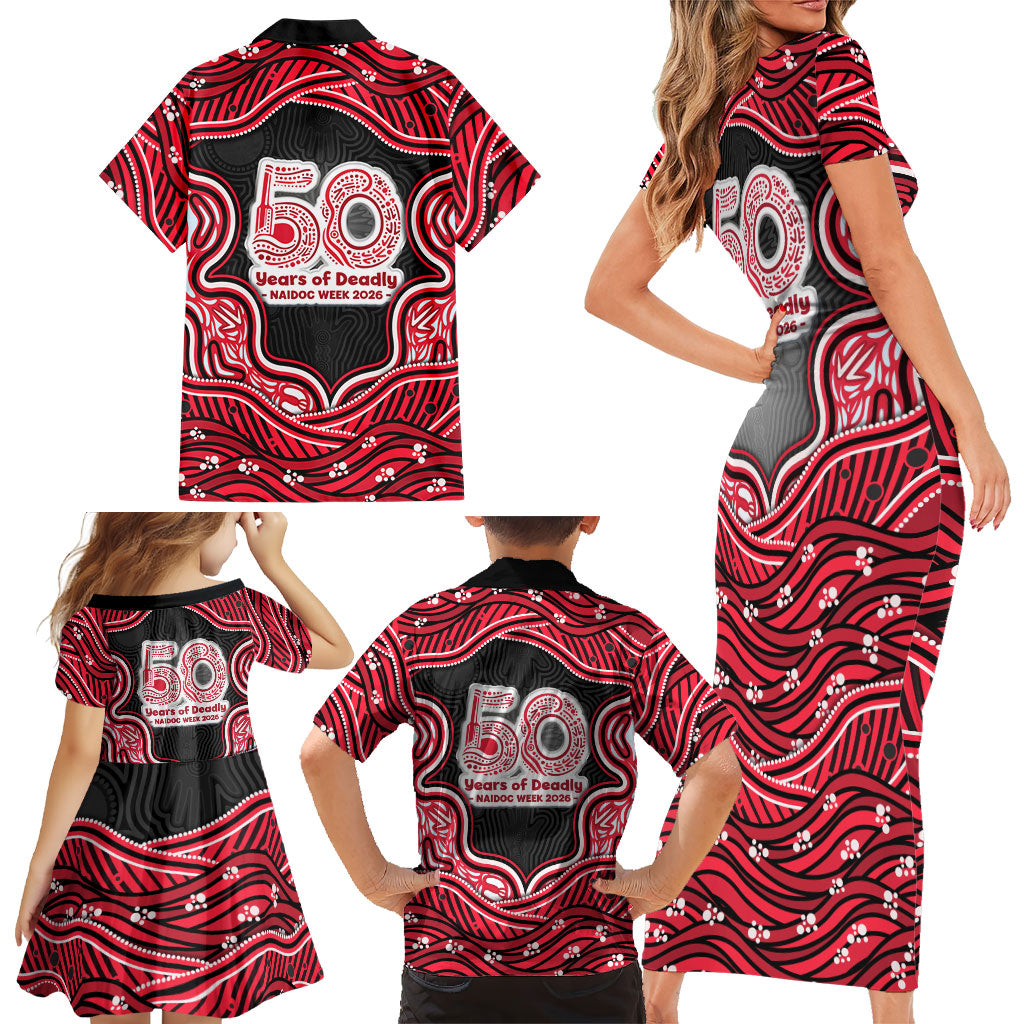 Melbourne Renegades NAIDOC Week 2026 Family Matching Short Sleeve Bodycon Dress and Hawaiian Shirt Aboriginal Indigenous - 50 Years of Deadly