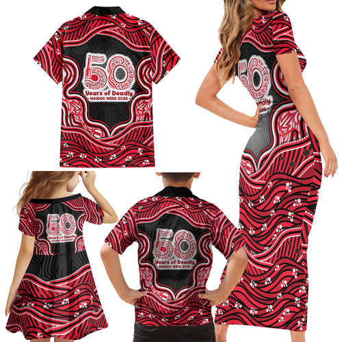 Melbourne Renegades NAIDOC Week 2026 Family Matching Short Sleeve Bodycon Dress and Hawaiian Shirt Aboriginal Indigenous - 50 Years of Deadly