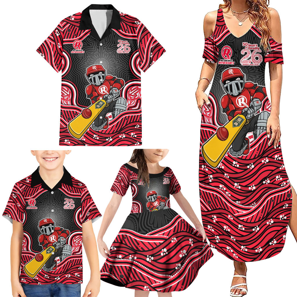 Melbourne Renegades NAIDOC Week 2026 Family Matching Summer Maxi Dress and Hawaiian Shirt Aboriginal Indigenous - 50 Years of Deadly