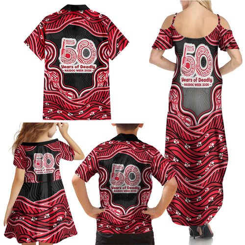 Melbourne Renegades NAIDOC Week 2026 Family Matching Summer Maxi Dress and Hawaiian Shirt Aboriginal Indigenous - 50 Years of Deadly