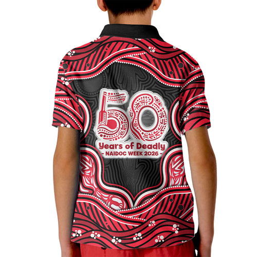 Melbourne Renegades NAIDOC Week 2026 Kid Polo Shirt Aboriginal Indigenous - 50 Years of Deadly
