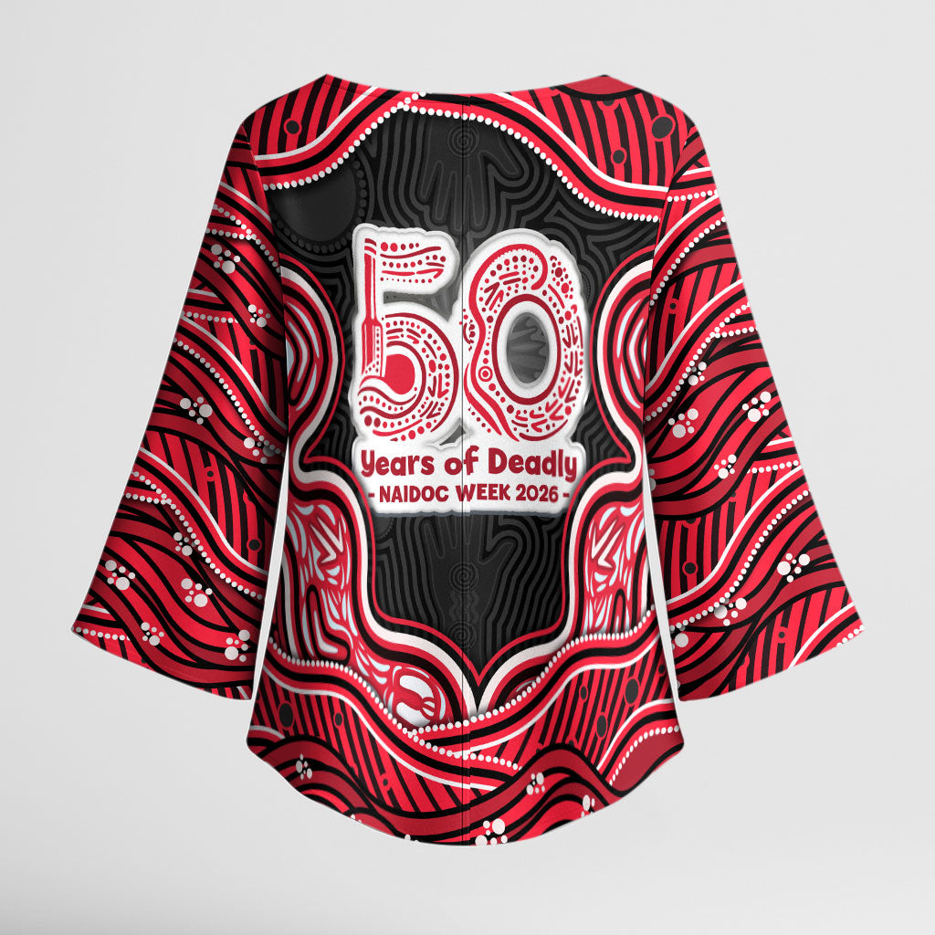 Melbourne Renegades NAIDOC Week 2026 Kimono Sleeve Blouse Aboriginal Indigenous - 50 Years of Deadly