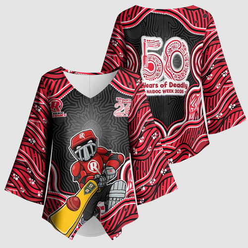 Melbourne Renegades NAIDOC Week 2026 Kimono Sleeve Blouse Aboriginal Indigenous - 50 Years of Deadly