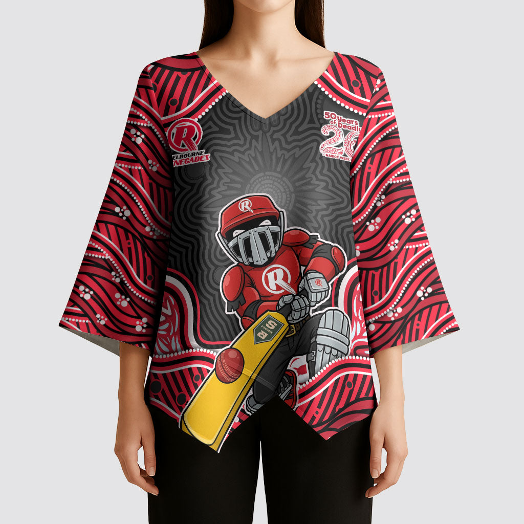 Melbourne Renegades NAIDOC Week 2026 Kimono Sleeve Blouse Aboriginal Indigenous - 50 Years of Deadly
