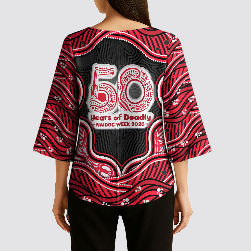 Melbourne Renegades NAIDOC Week 2026 Kimono Sleeve Blouse Aboriginal Indigenous - 50 Years of Deadly