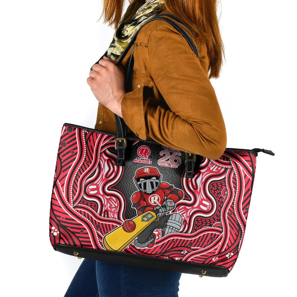 Melbourne Renegades NAIDOC Week 2026 Leather Tote Bag Aboriginal Indigenous - 50 Years of Deadly
