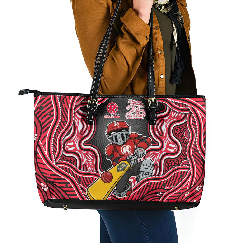 Melbourne Renegades NAIDOC Week 2026 Leather Tote Bag Aboriginal Indigenous - 50 Years of Deadly