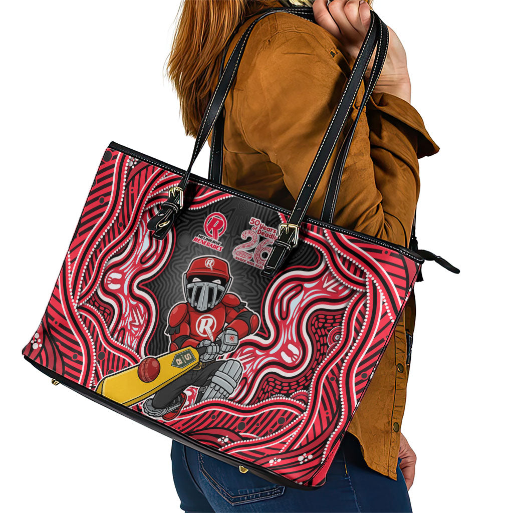 Melbourne Renegades NAIDOC Week 2026 Leather Tote Bag Aboriginal Indigenous - 50 Years of Deadly