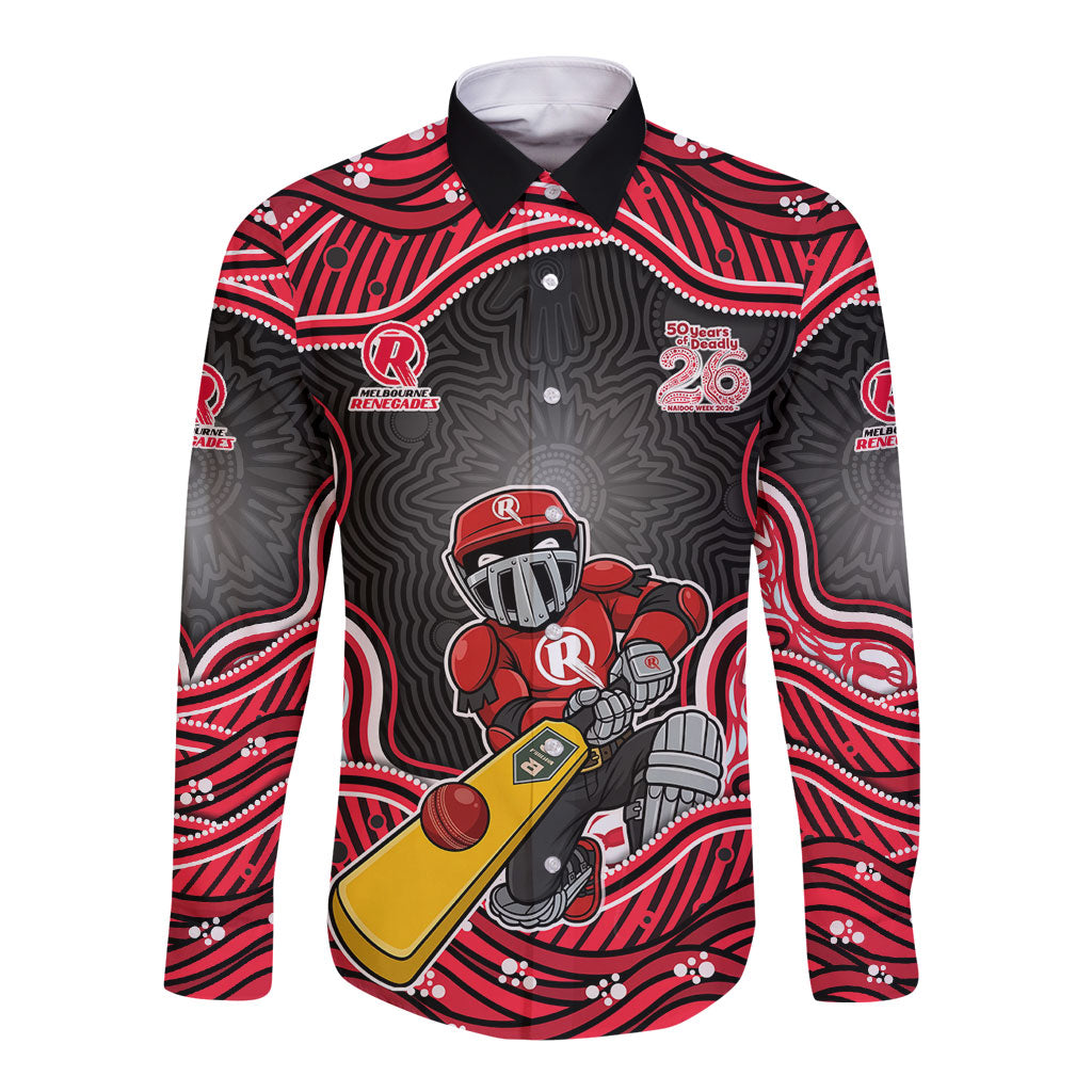 Melbourne Renegades NAIDOC Week 2026 Long Sleeve Button Shirt Aboriginal Indigenous - 50 Years of Deadly
