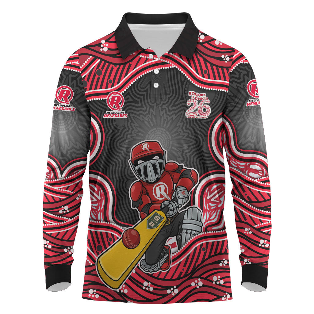 Melbourne Renegades NAIDOC Week 2026 Long Sleeve Polo Shirt Aboriginal Indigenous - 50 Years of Deadly
