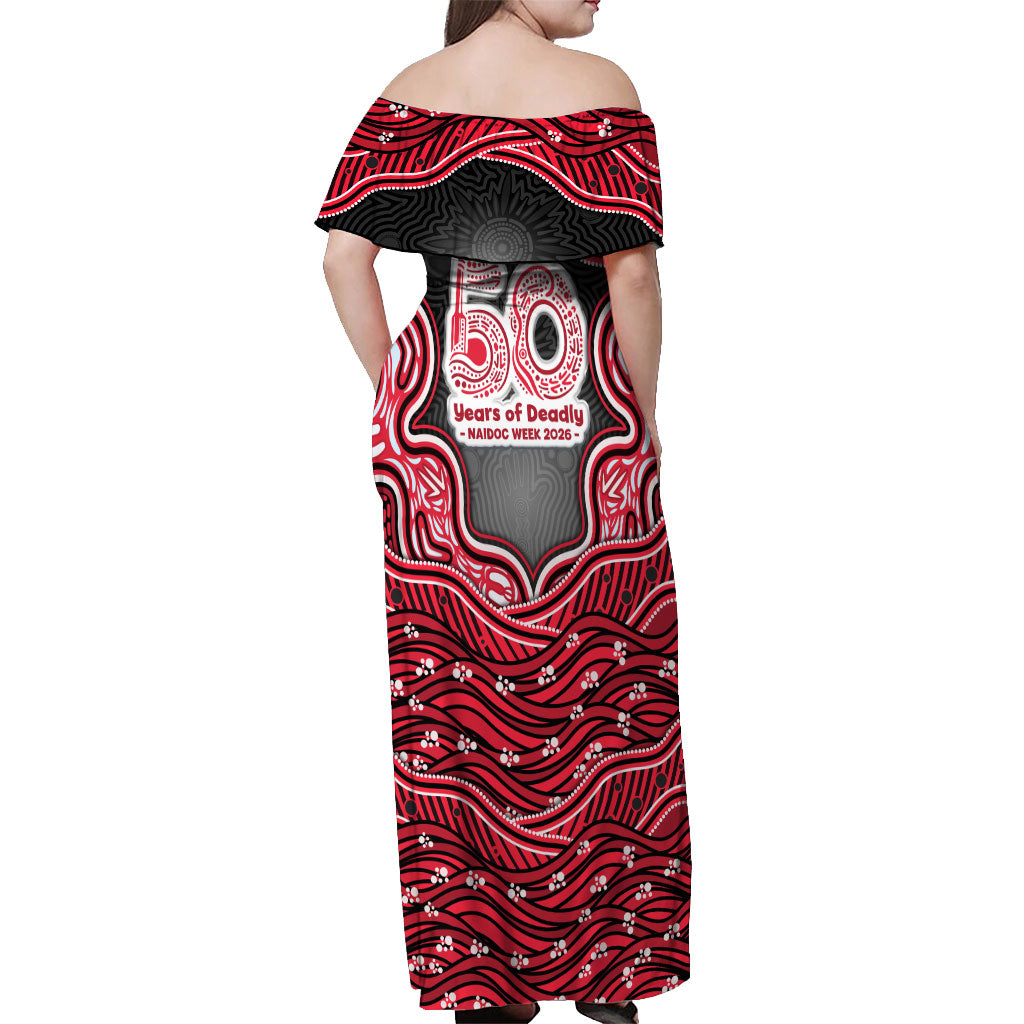 Melbourne Renegades NAIDOC Week 2026 Off Shoulder Maxi Dress Aboriginal Indigenous - 50 Years of Deadly